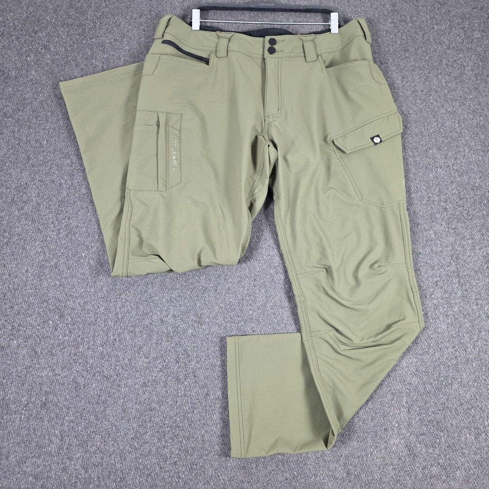 Truewerk T2 Werkpant Men 38x32 Fits 38x31 Olive Green Technical Work Cargo Pants